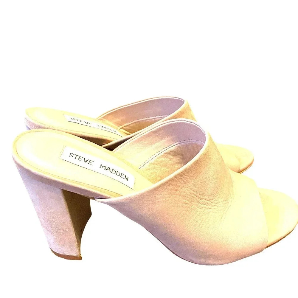 Steve Madden Leather Upper 4” High Heels/Sandals Women Size 7.5
